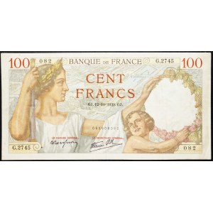 France, 100 Francs 1939