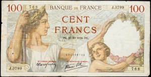 France, 100 Francs 1939