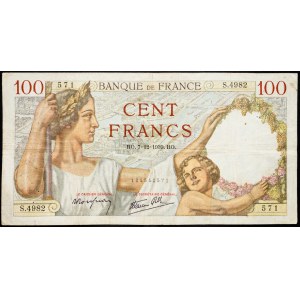 France, 100 Francs 1939
