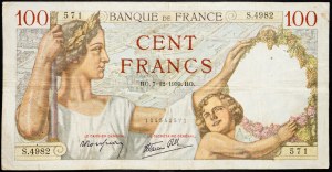 France, 100 Francs 1939