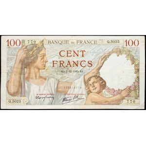France, 100 Francs 1939