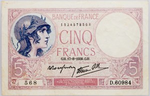 Francia, 5 franchi 1939