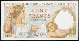 France, 100 Francs 1939