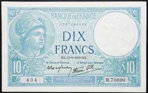 France, 10 Francs 1939