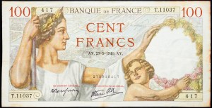 Frankreich, 100 Francs 1940