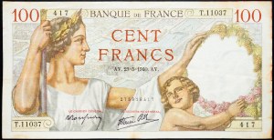 Francúzsko, 100 frankov 1940
