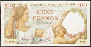 France, 100 Francs 1940