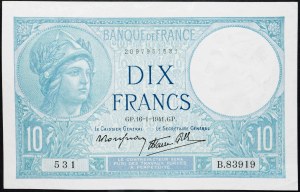 France, 10 Francs 1941