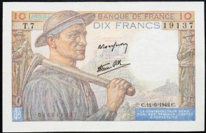 Francie, 10 franků 1942