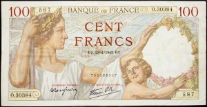 Frankreich, 100 Francs 1942