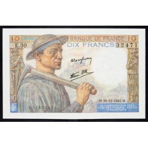France, 10 Francs 1942