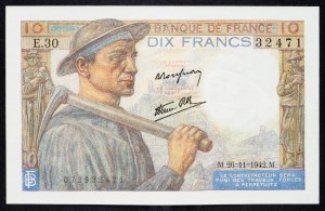 France, 10 Francs 1942