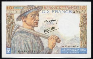 Francie, 10 franků 1942