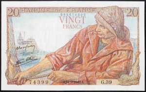 Francie, 20 franků 1942