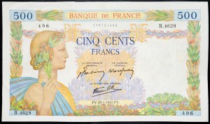 Francie, 500 franků 1942