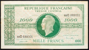 Francja, 1000 franków 1945