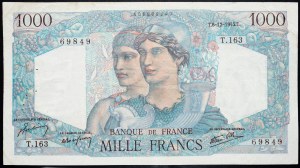Francie, 1000 franků 1945
