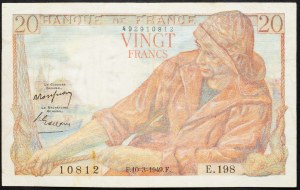 Francie, 20 franků 1949
