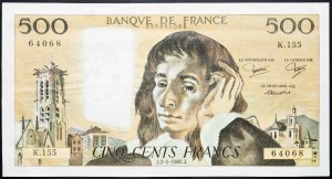 Frankreich, 500 Francs 1982