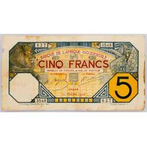 French West Africa, 5 Francs 1926