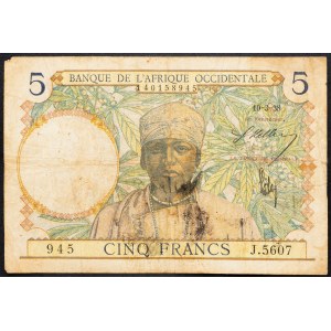 Africa occidentale francese, 5 franchi 1938