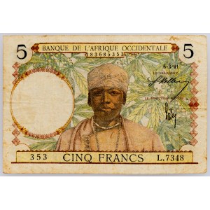 French West Africa, 5 Francs 1941