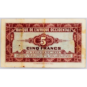 French West Africa, 5 Francs 1942