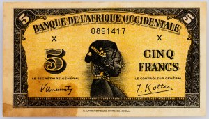 French West Africa, 5 Francs 1942