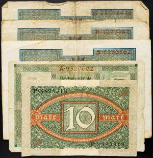 Allemagne, 100 Mark, 50 Mark, 10 Mark 1920