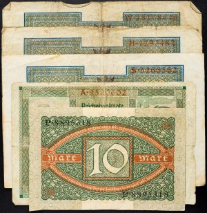 Německo, 100 marek, 50 marek, 10 marek 1920