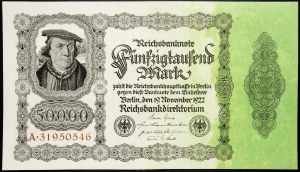 Nemecko, 50000 mariek 1922