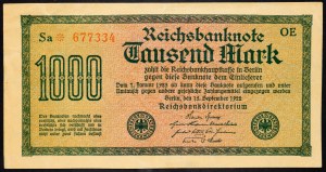 Allemagne, 1000 Mark 1922