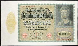 Německo, 10000 marek 1922