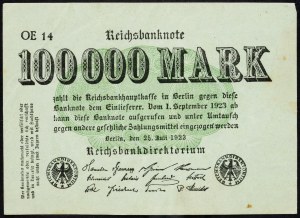 Německo, 100000 marek 1923