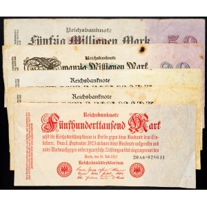 Germany, 50000000 Makr, 20000000 Mark, 1000000 Mark, 500000 Mark 1923