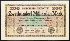 Nemecko, 200 mariek 1923