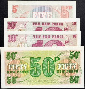 Great Britain, 5, 10, 50 Pence 1972