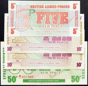 Veľká Británia, 5, 10, 50 pencí 1972
