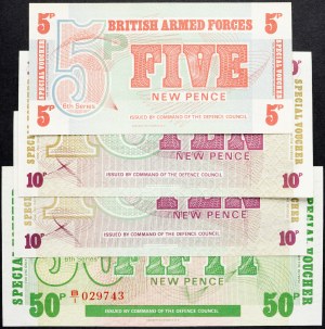Gran Bretagna, 5, 10, 50 pence 1972