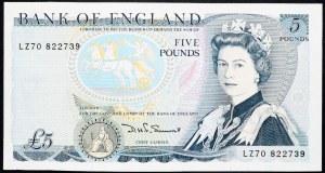 Wielka Brytania, 5 funtów 1980-1987