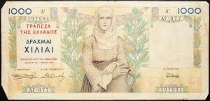 Řecko, 1000 drachmai 1935
