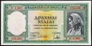 Grécko, 1000 drachmai 1939