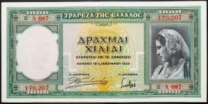 Grecja, 1000 drachm z 1939 r.