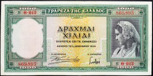 Grecja, 1000 drachm z 1939 r.