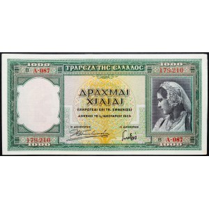 Greece, 1000 Drachmai 1939