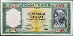 Greece, 1000 Drachmai 1939