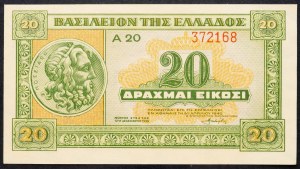 Grécko, 20 drachmai 1939