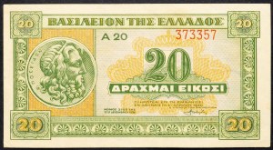 Grèce, 20 Drachmai 1940