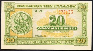 Grecja, 20 drachm 1940