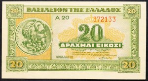 Grécko, 20 drachmai 1940